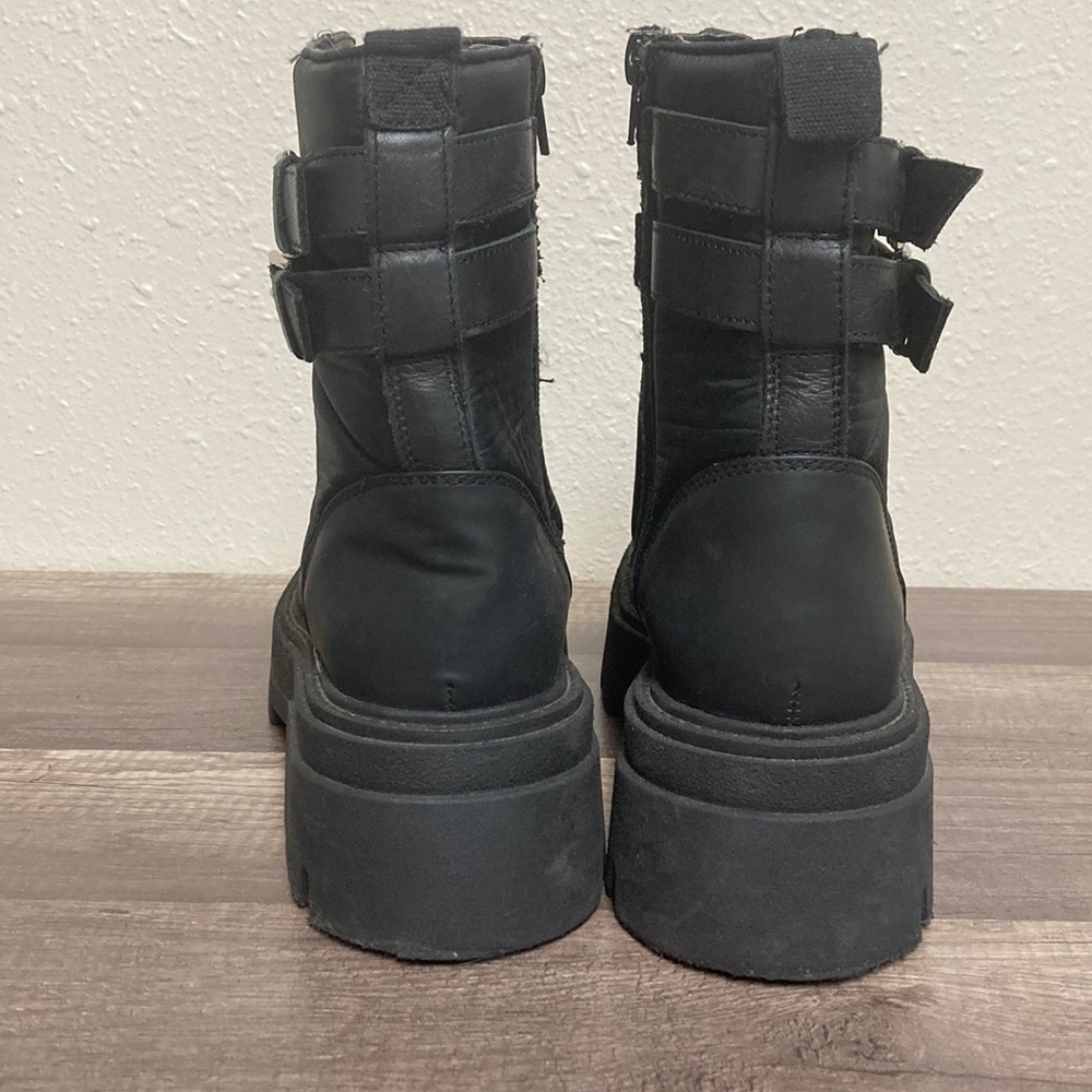 Zara Women’s Black Ankle Boots low heel black zipper Sz 8 - Picture 8 of 13